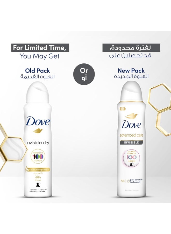 دوف مزيل العرق بخاخ مضاد للتعرق للنساء جاف وغير مرئي، 150 مل None - Image 3